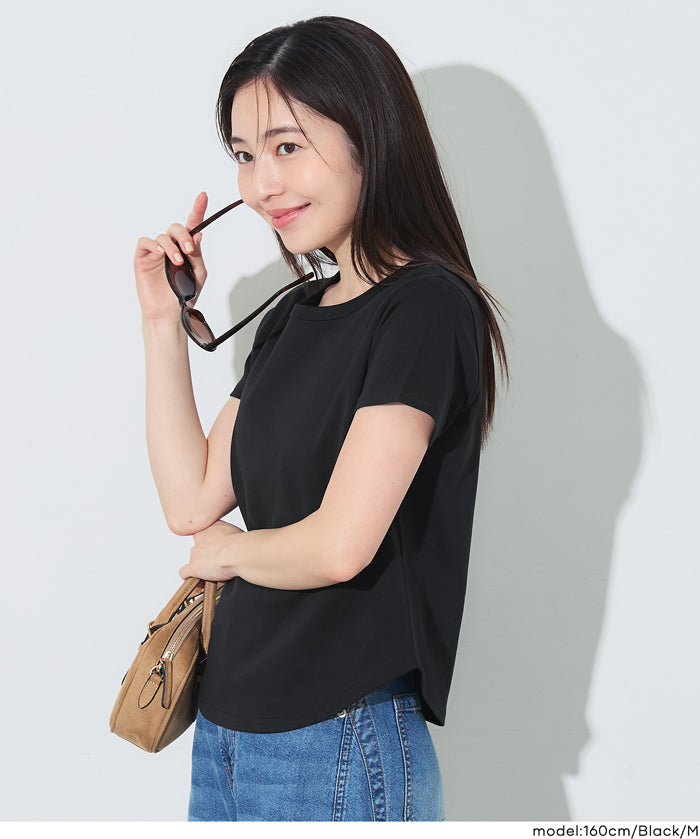 絲滑觸感純色短袖上衣 (Smooth Round Short-Sleeve T-Shirt)