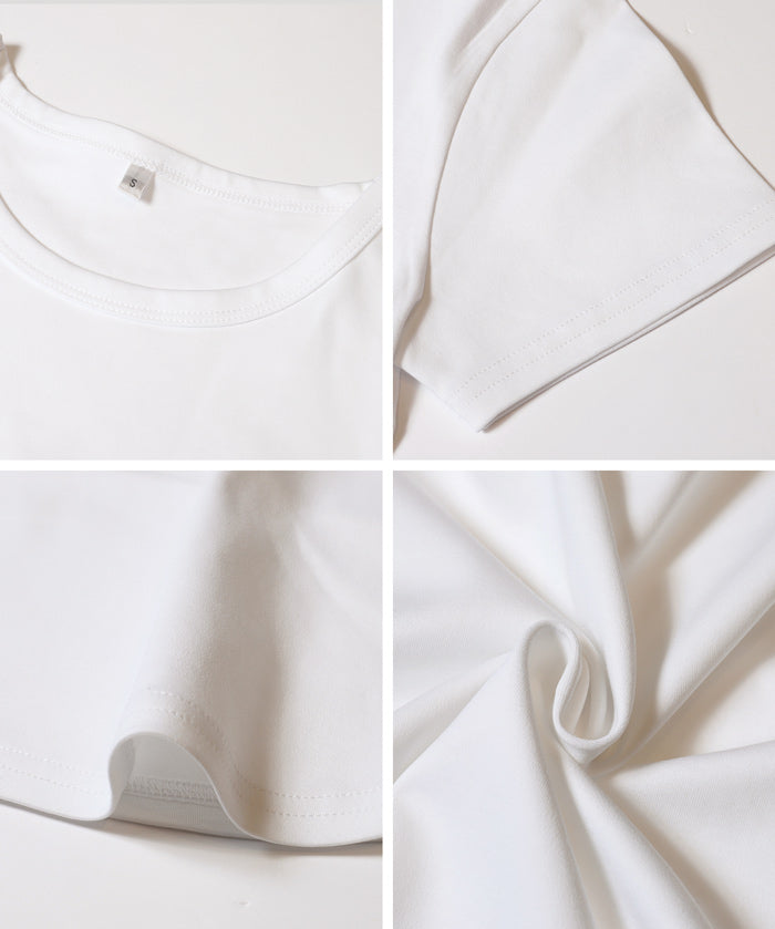 絲滑觸感純色短袖上衣 (Smooth Round Short-Sleeve T-Shirt)