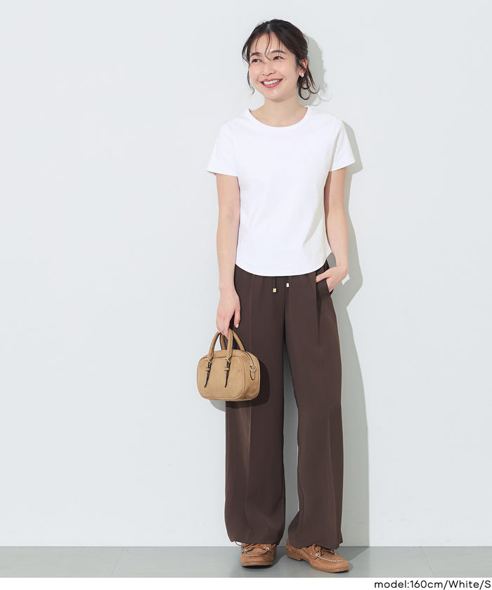絲滑觸感純色短袖上衣 (Smooth Round Short-Sleeve T-Shirt)