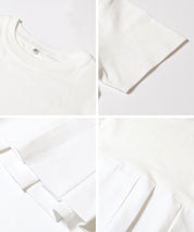 日系百褶拼接短袖娃娃上衣 (T-shirt with contrasting material and pleats)