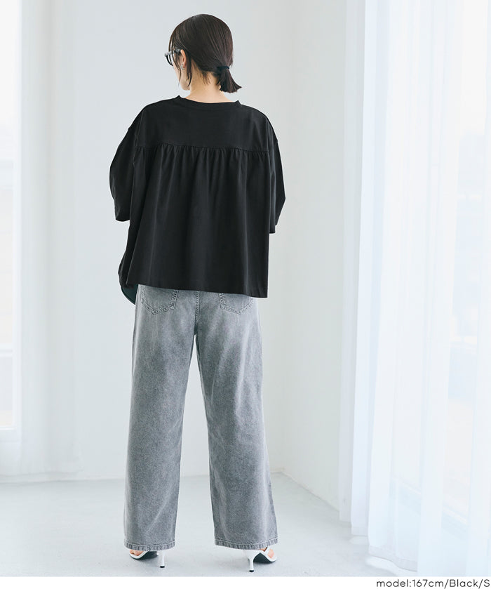 Women's 5/8 Sleeve Back Gathered T-Shirt (Not Available for Mail Order) - Coca Coca