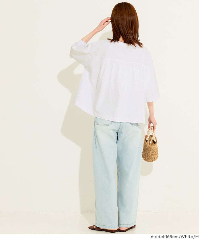 Women's 5/8 Sleeve Back Gathered T-Shirt (Not Available for Mail Order) - Coca Coca