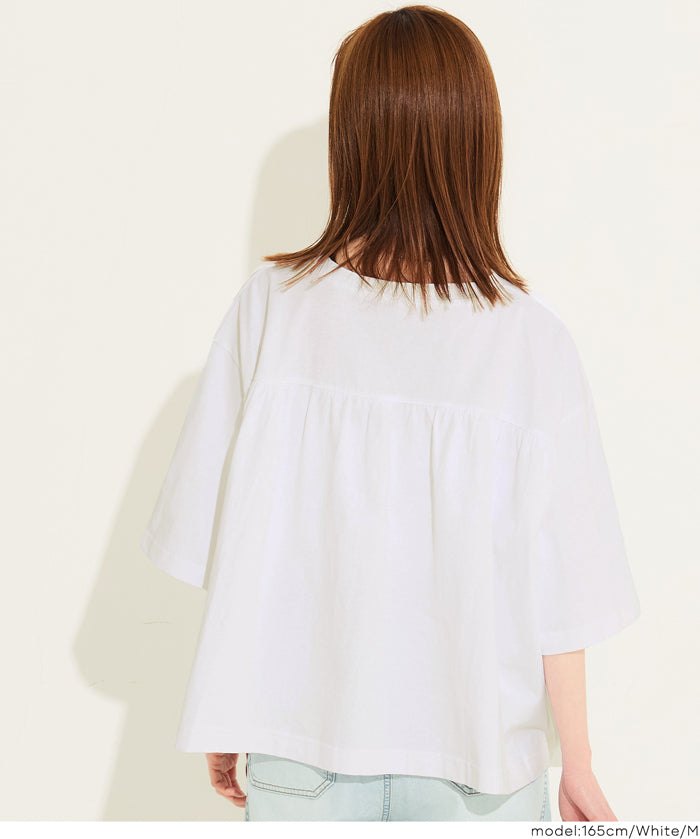 Women's 5/8 Sleeve Back Gathered T-Shirt (Not Available for Mail Order) - Coca Coca