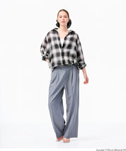 男友風格紋薄襯衫 (Sheer check shirt)