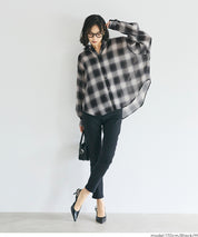 男友風格紋薄襯衫 (Sheer check shirt)