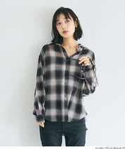 男友風格紋薄襯衫 (Sheer check shirt)