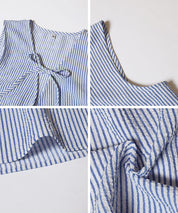 【可配套】凹凸肌理直條紋蝴蝶結背心 (Seersucker ribbon Vest)