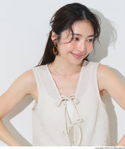 【可配套】凹凸肌理直條紋蝴蝶結背心 (Seersucker ribbon Vest)