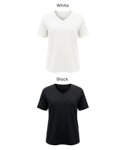 幕斯觸感V領合身短袖上衣 T-shirt