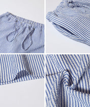 【可配套】凹凸肌理直條紋休閒褲 (Relaxed-fit seersucker pants)