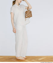 【可配套】凹凸肌理直條紋休閒褲 (Relaxed-fit seersucker pants)