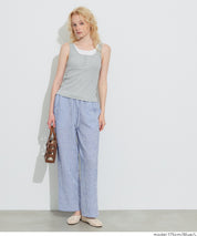 【可配套】凹凸肌理直條紋休閒褲 (Relaxed-fit seersucker pants)
