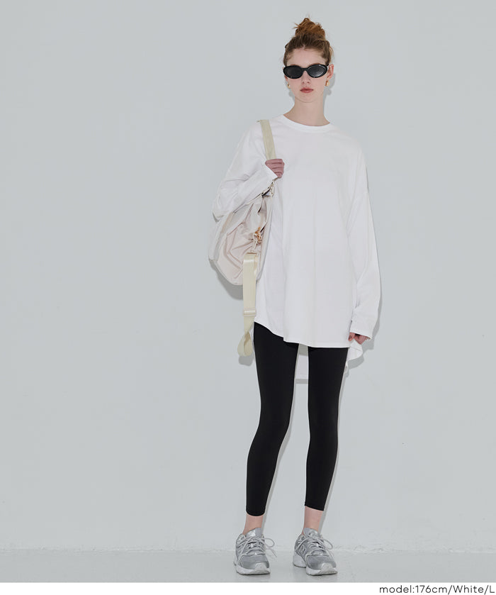 寬鬆線條長袖中長T恤