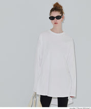寬鬆線條長袖中長T恤