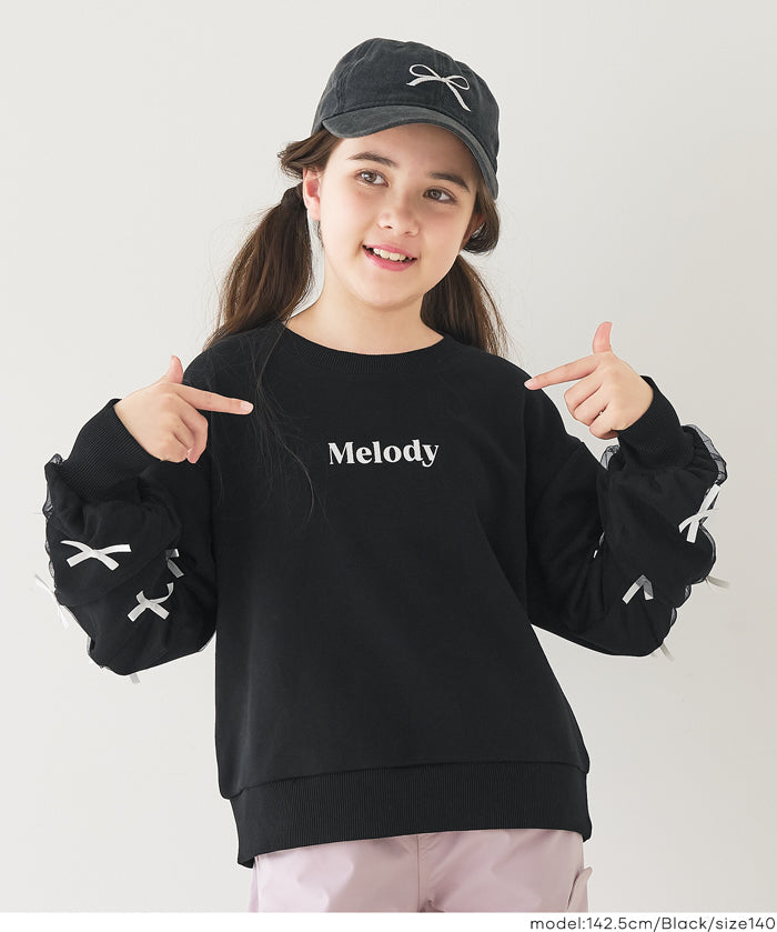 童裝日系袖口蝴蝶結logo長袖衛衣