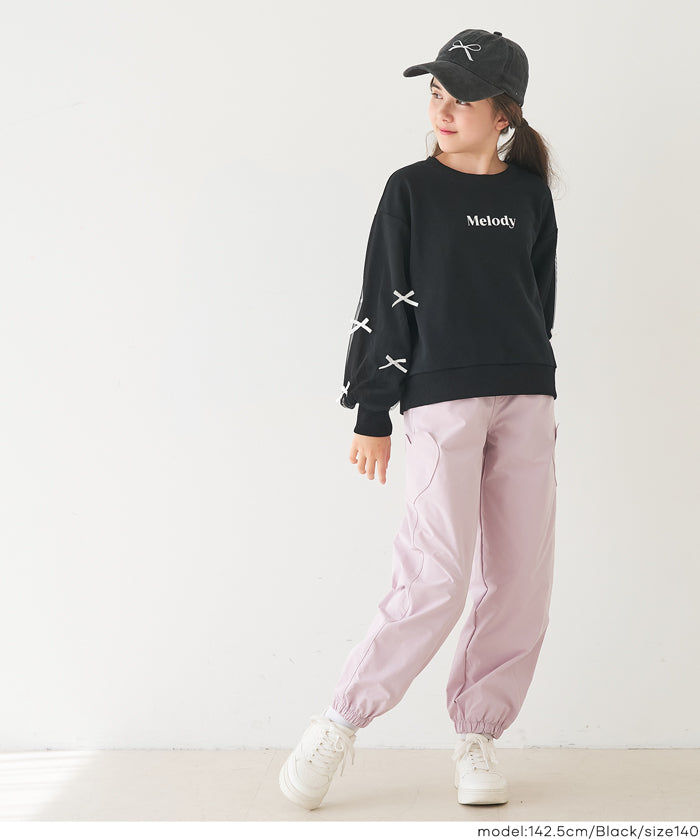 童裝日系袖口蝴蝶結logo長袖衛衣