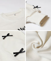 童裝日系袖口蝴蝶結logo長袖衛衣