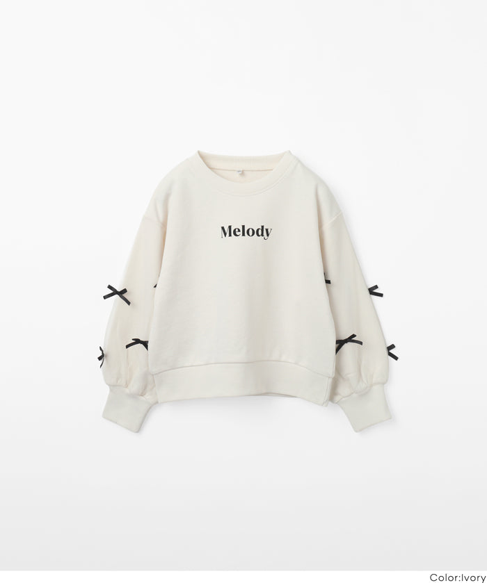 童裝日系袖口蝴蝶結logo長袖衛衣