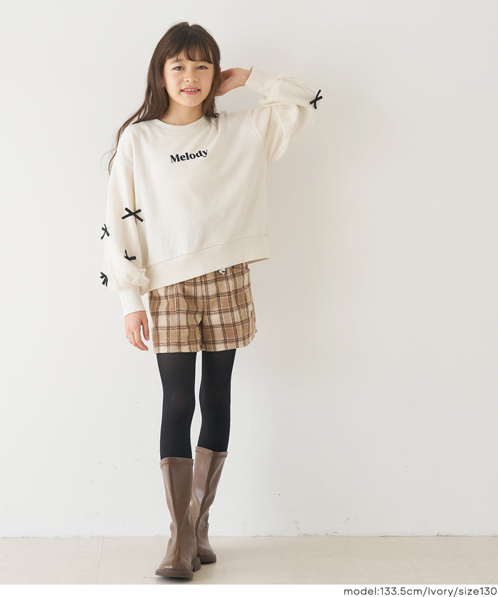 童裝日系袖口蝴蝶結logo長袖衛衣