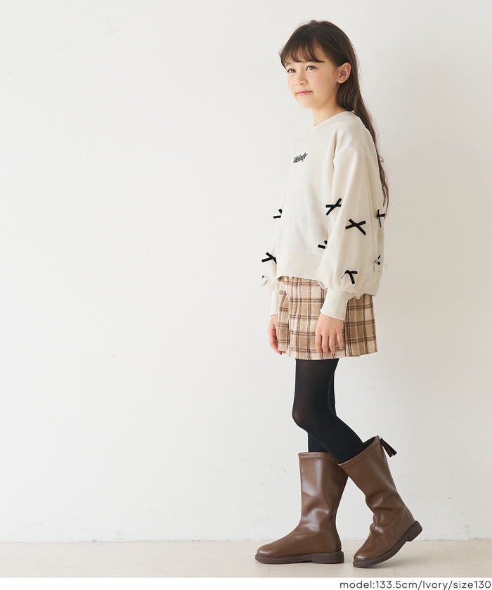 童裝日系袖口蝴蝶結logo長袖衛衣