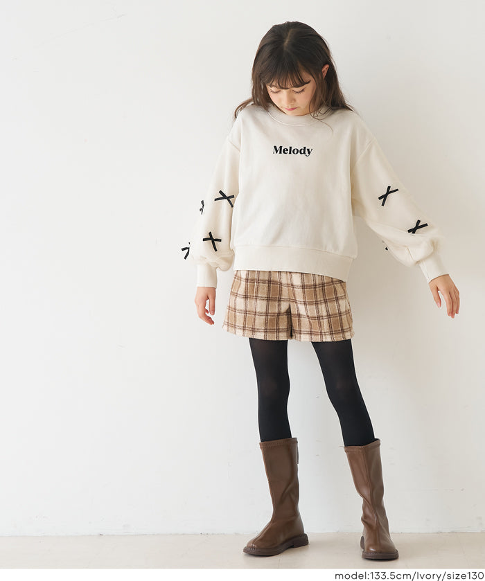 童裝日系袖口蝴蝶結logo長袖衛衣