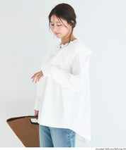 Japanese-style sweet ruffled collar and bow tie shirt 