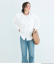 Japanese-style sweet ruffled collar and bow tie shirt 