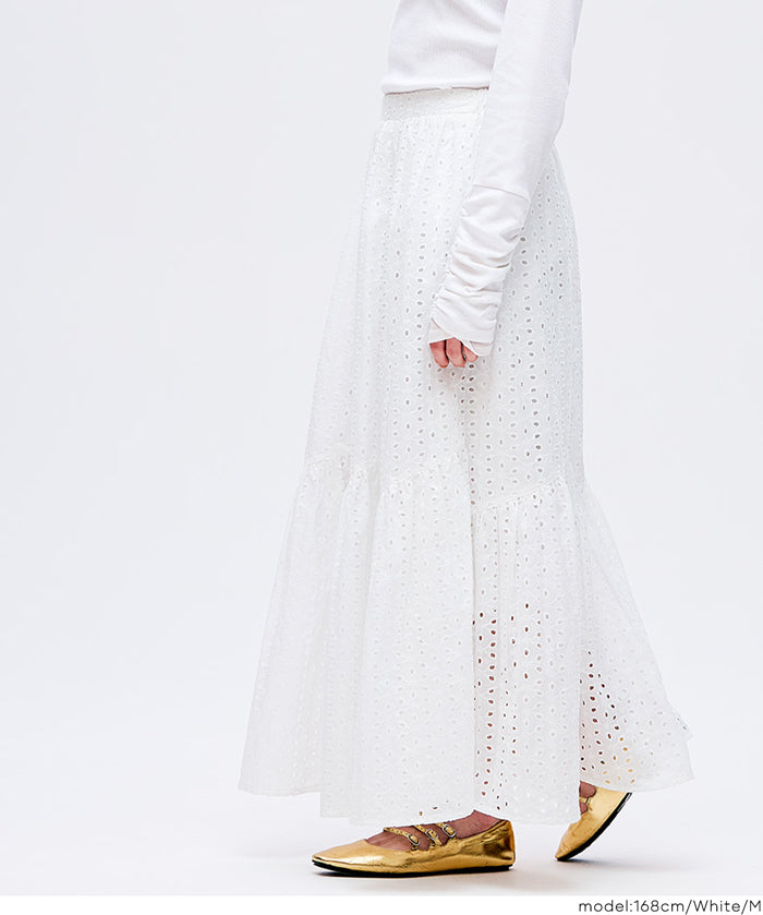 日系棉質蕾絲雙層半裙