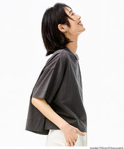 短版寬鬆休閒LOGO上衣(Boxy logo top)