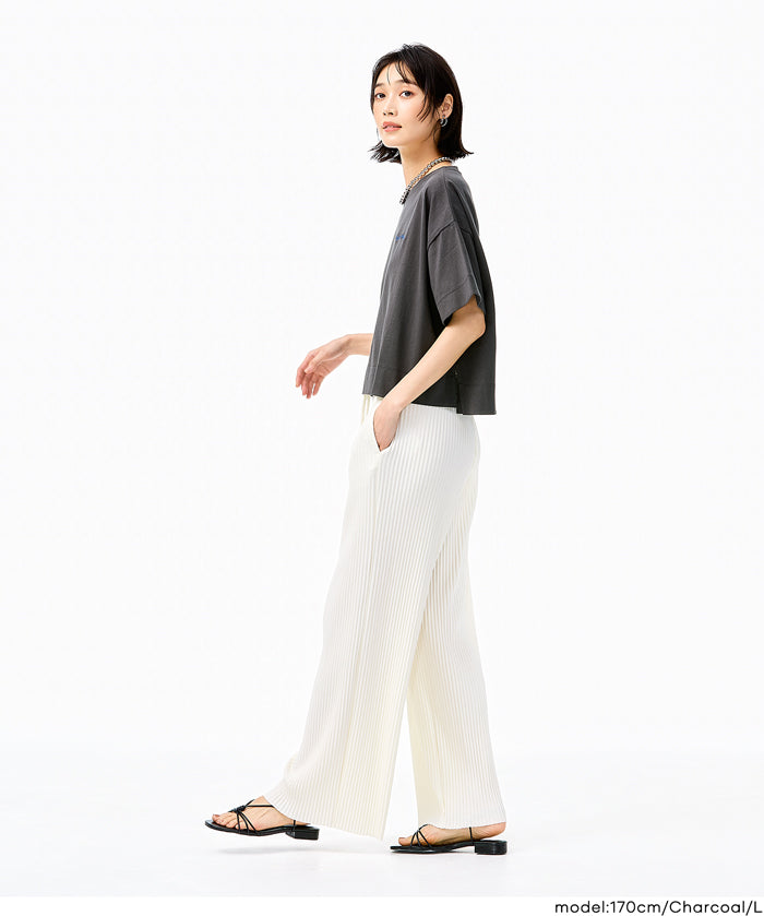 短版寬鬆休閒LOGO上衣(Boxy logo top)