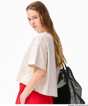 短版寬鬆休閒LOGO上衣(Boxy logo top)
