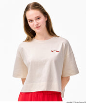 短版寬鬆休閒LOGO上衣(Boxy logo top)