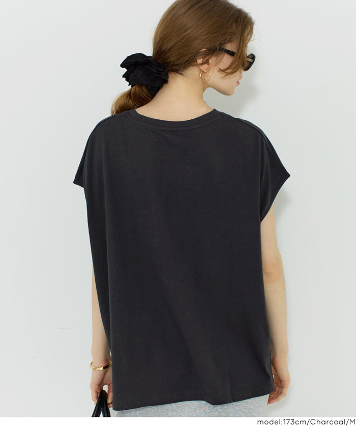 寬鬆英字LOGO短袖上衣 (Short-sleeved logo T-shirt)