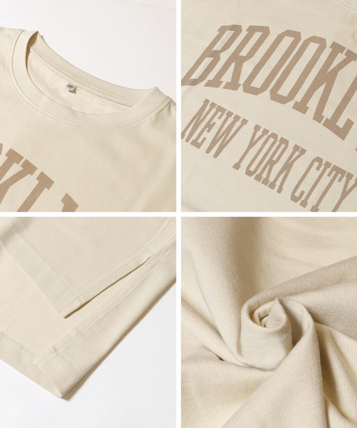 寬鬆英字LOGO短袖上衣 (Short-sleeved logo T-shirt)