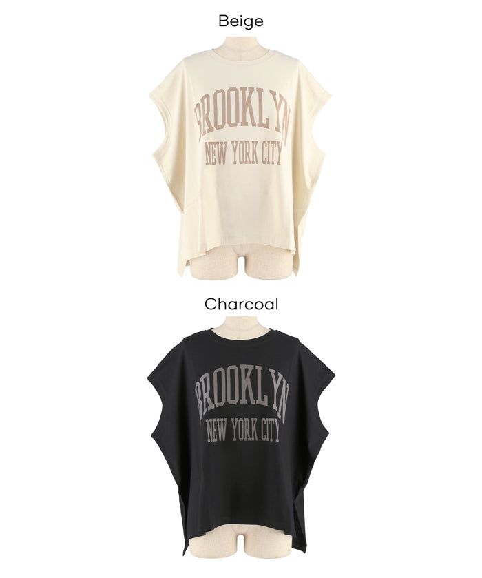 寬鬆英字LOGO短袖上衣 (Short-sleeved logo T-shirt)