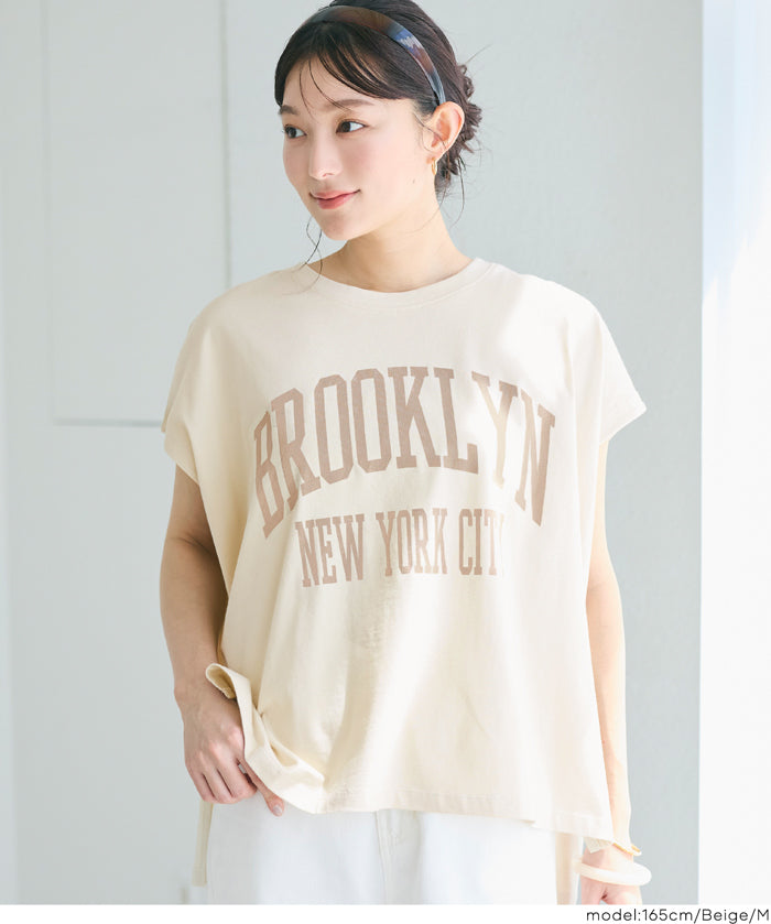 寬鬆英字LOGO短袖上衣 (Short-sleeved logo T-shirt)