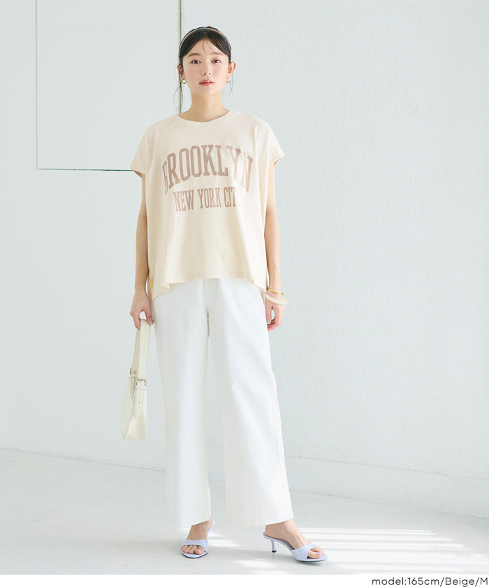 寬鬆英字LOGO短袖上衣 (Short-sleeved logo T-shirt)