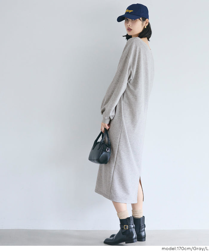 2way領口長袖連衣裙