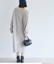 2way領口長袖連衣裙