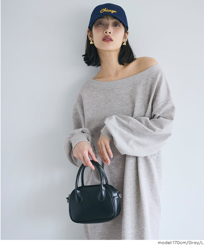 2way領口長袖連衣裙