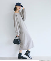 2way領口長袖連衣裙