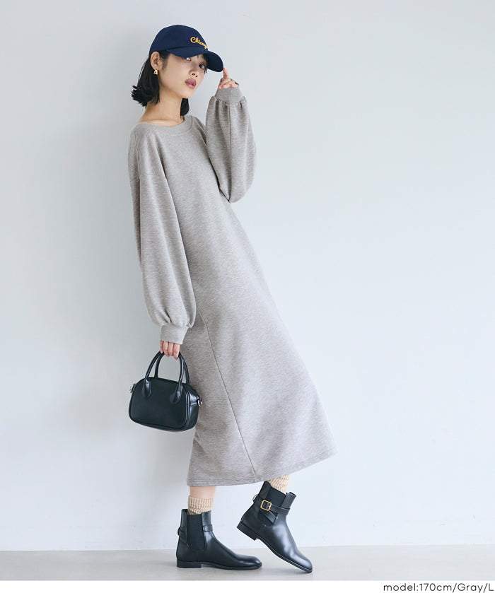 2way領口長袖連衣裙