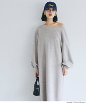 2way領口長袖連衣裙