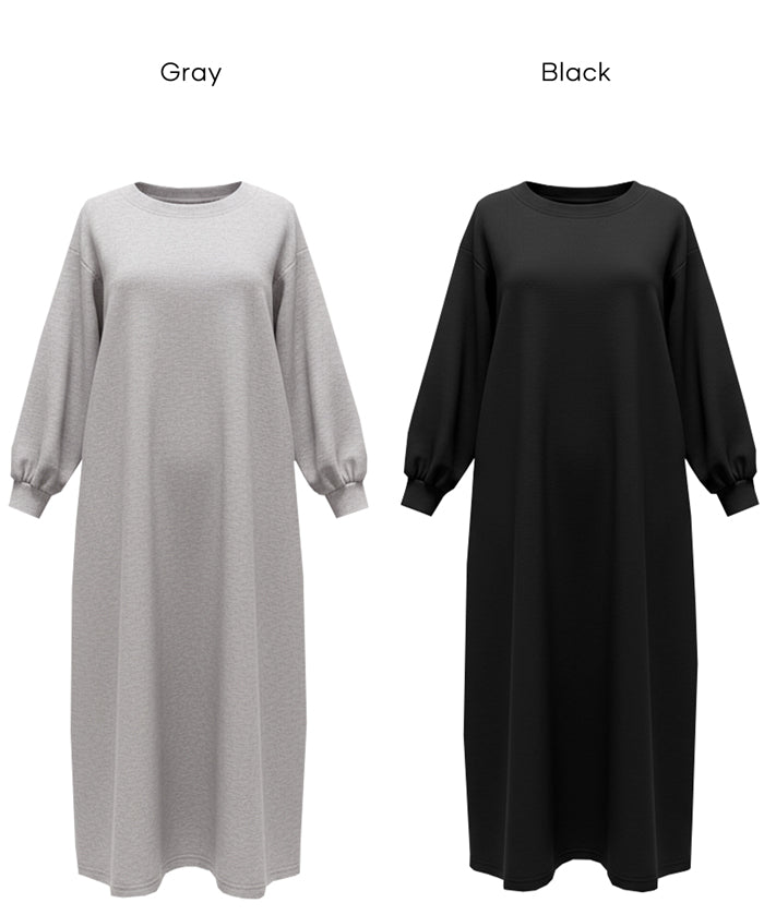 2way領口長袖連衣裙