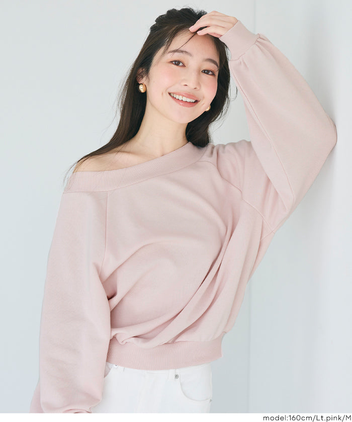 小性感露肩設計長袖衛衣