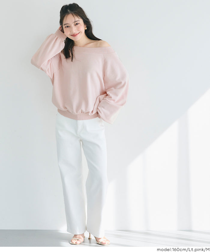 小性感露肩設計長袖衛衣