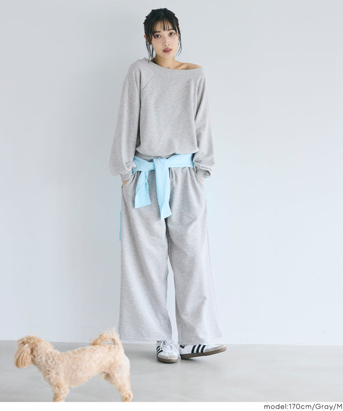 小性感露肩設計長袖衛衣