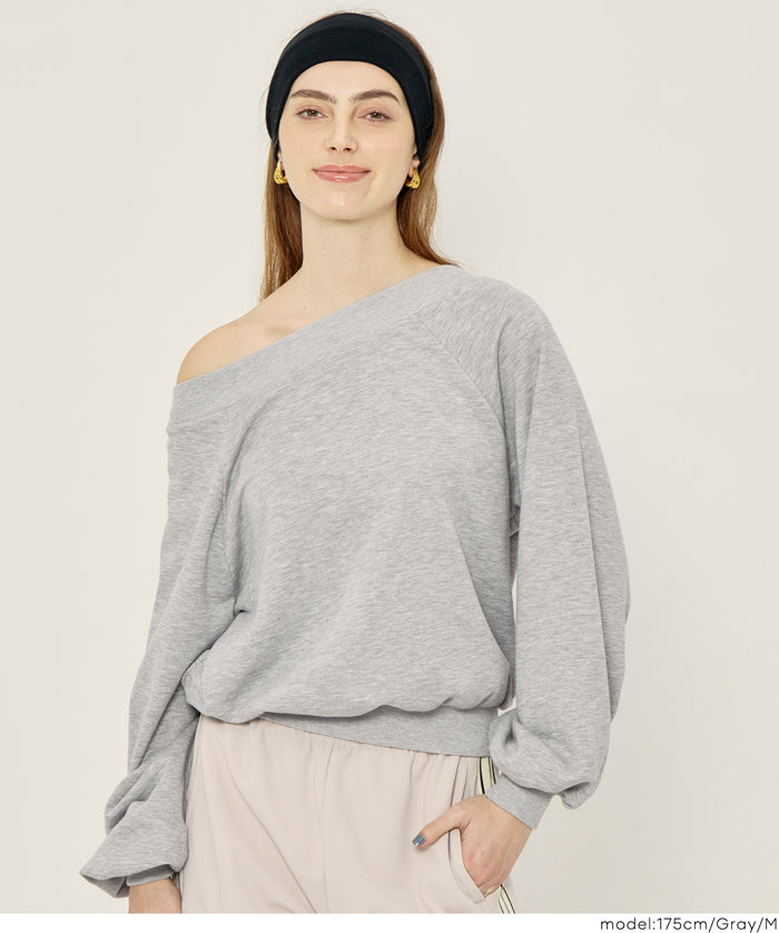 小性感露肩設計長袖衛衣