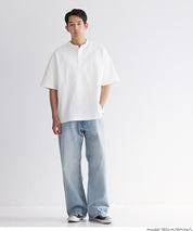 男裝彈性華格夫亨利領短袖上衣