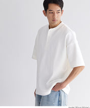 男裝彈性華格夫亨利領短袖上衣